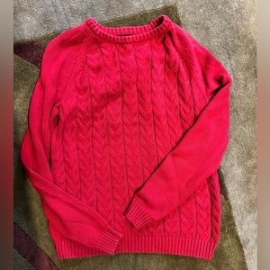 Red knitted sweater